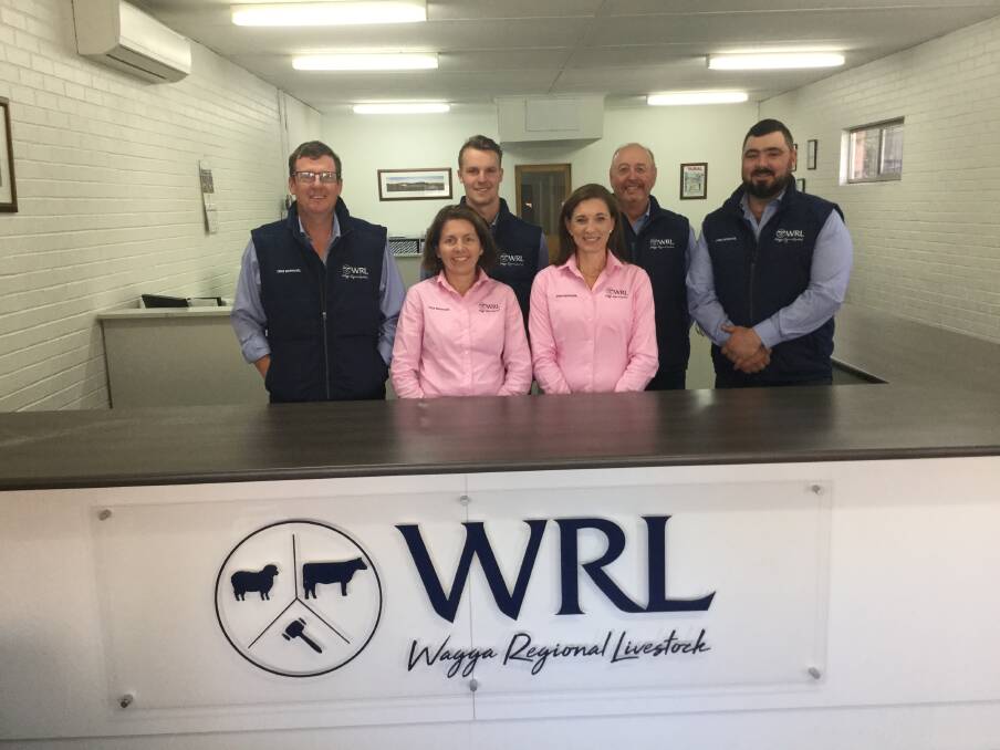 THE LOCAL TEAM: (Back) Director Isaac Hill, stock agents Adam Boyd, Malcolm Vogan and Tyler Pendergast with (front) office manager Tracy McKelvie Hill and livestock accounts Tracey Buchanan. Photo: Supplied