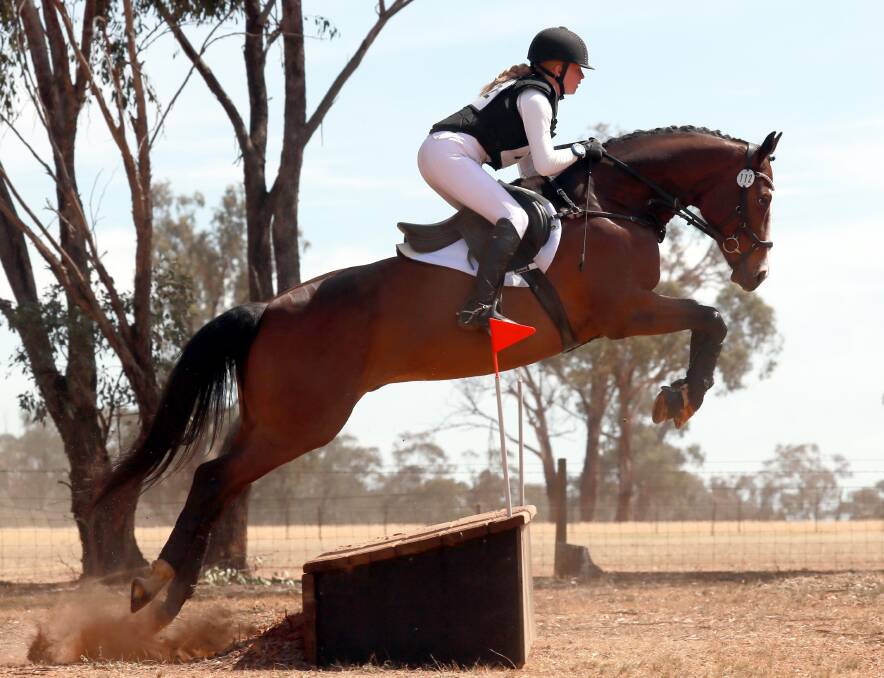 BIG POTENTIAL: Teenage rider Holly Durnan showed her class on horse Bobby B during the weekend's Wagga Horse Trials at Charles Sturt University. Picture: Les Smith