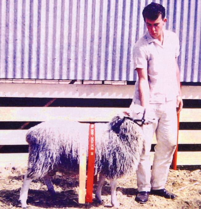 WHERE IT ALL STARTED: Graham Grinter at the Sydney Sheep Show Awards 1964. The Retallack Border Leicester Stud will be holding its 45th on-property sale in October.