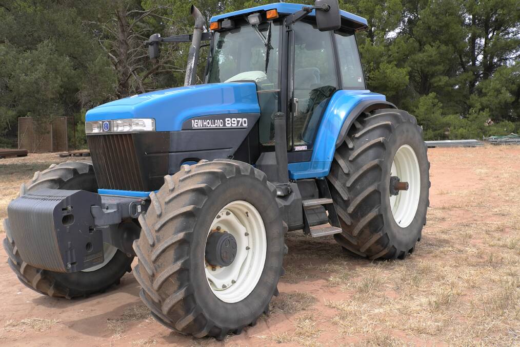 TRACTOR: The New Holland 8970 being sold at the clearing sale is registered and in immaculate condition, with about 5000 working hours, UHF and original tyres.