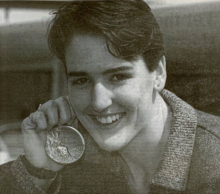 Carla Boyd with her bronze medal from the 1996 Atlanta Olympics