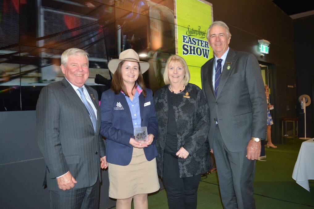 WINNER: Royal Agricultural Society of NSW president Michael Millner, the 2021 Rural Achiever Dione Howard, Milbrulong, and two of the competition's judges, Suzanne Ryan and Tim Capp. 