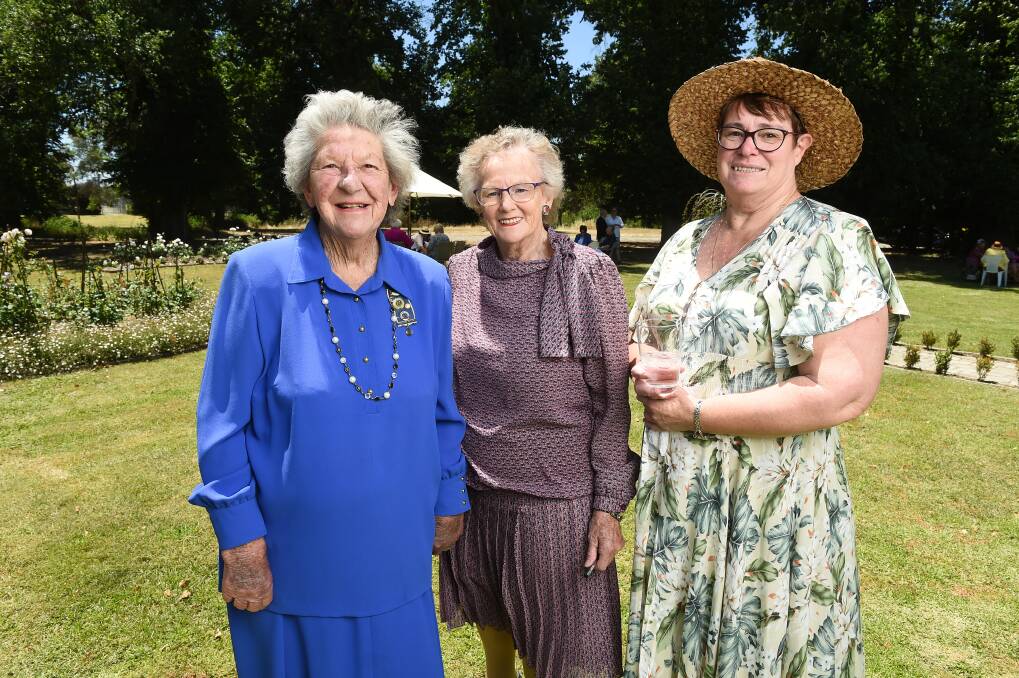 HISTORY: CWA Holbrook president Janet Kemp and secretary Freda Turner marked the branch's 90th birthday, with NSW president Stephanie Stanhope. Picture: MARK JESSER