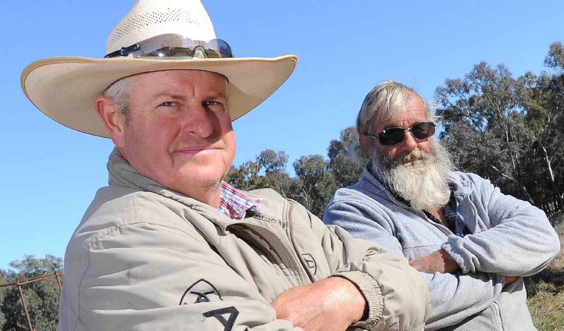 NOT IMPRESSED: Hatchery opponents Geoff Willis and Craig Lally spoke out against the $12 million development. Picture: Laura Hardwick.