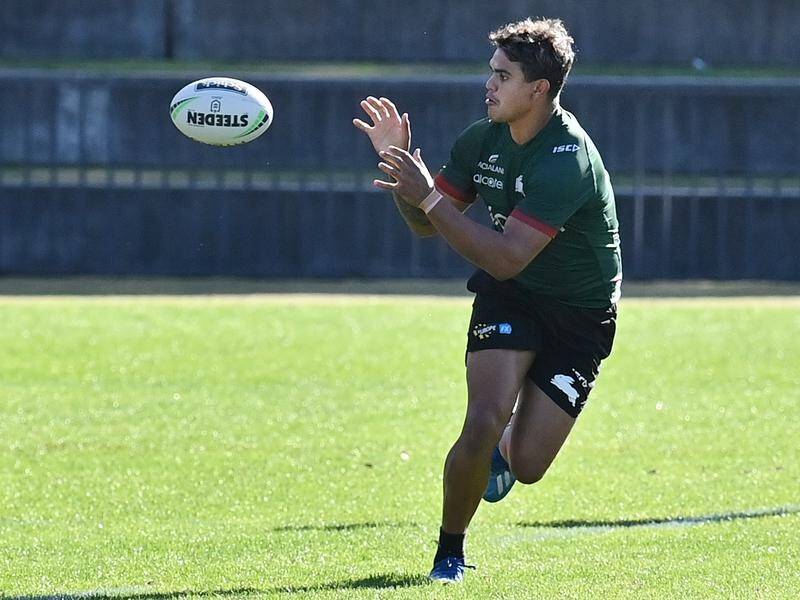 Latrell Mitchell during a South Sydney training session on Wednesday.