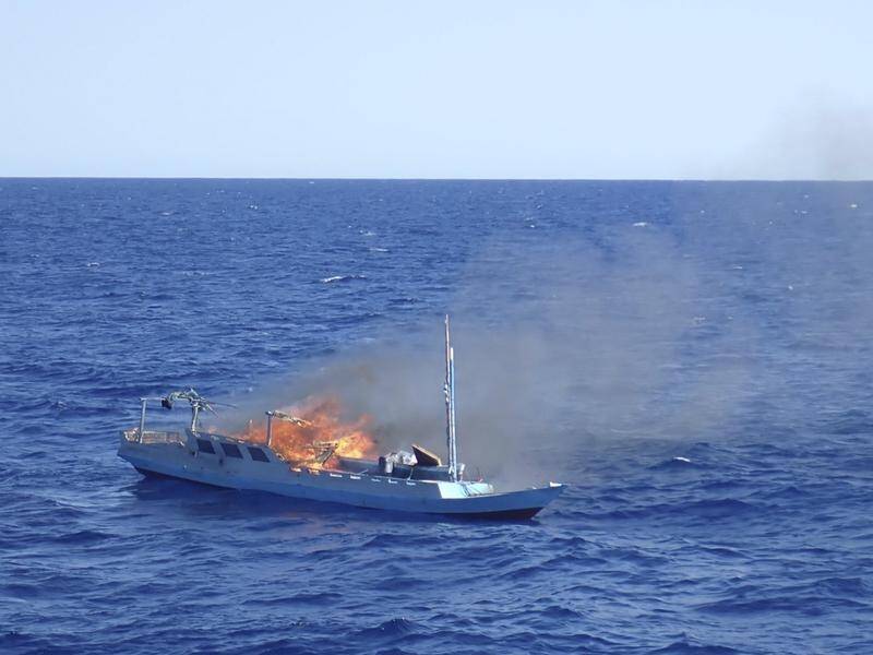 In the last four months, 46 boats were detected fishing illegally, with five destroyed at sea. (AP PHOTO)