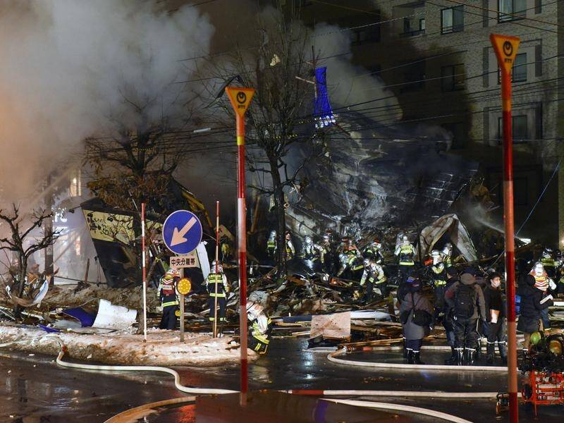 The cause of the explosion, at a two-storey restaurant in Sapporo, Japan, is under investigation.