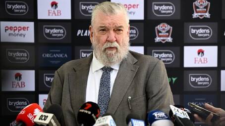 Shane Richardson addresses the media after being appointed Wests Tigers' interim CEO in December. (Dan Himbrechts/AAP PHOTOS)