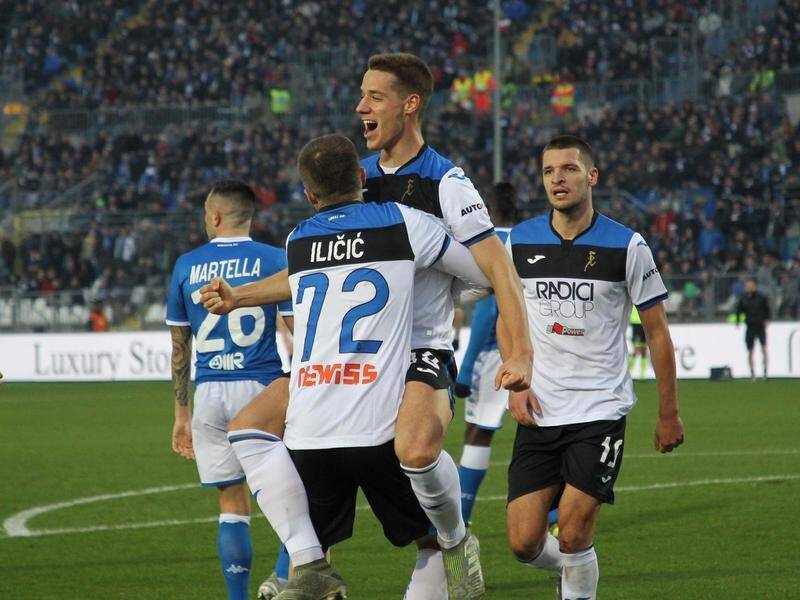 Atalanta's Mario Pasalic (c) scored twice in his team's Serie A win at Brescia.