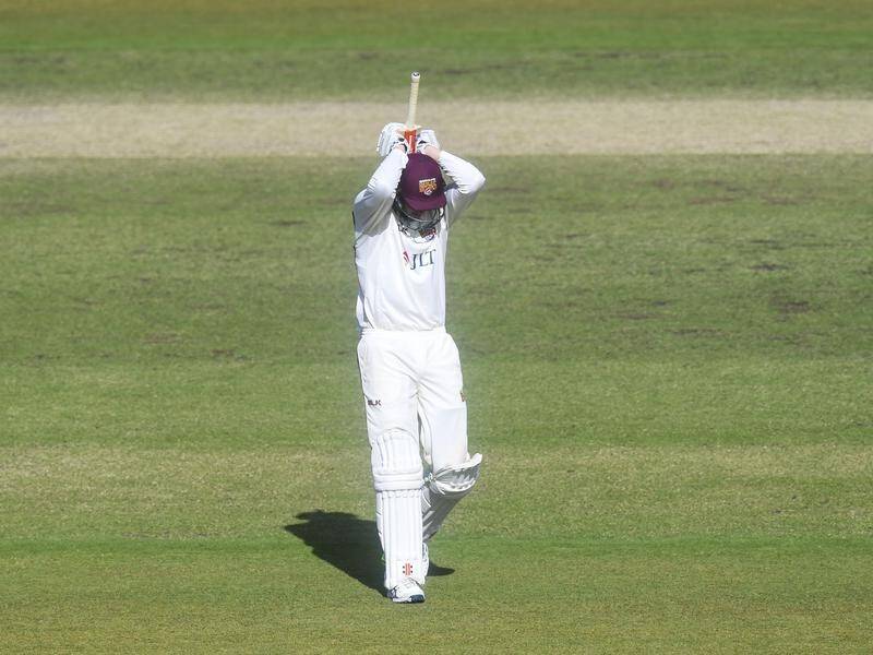 Matt Renshaw reacts after being dismissed cheaply for Queensland against NSW in the Shield.