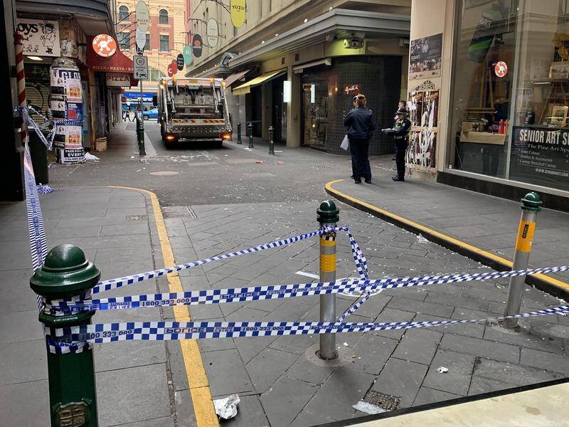 A man is in critical condition after being hit by a garbage truck in Melbourne's Degraves Lane.