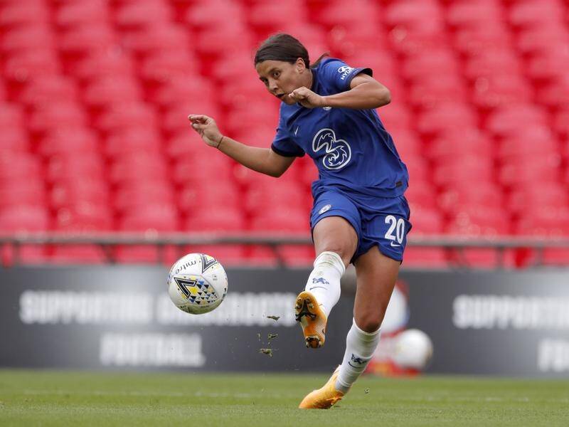 Chelsea's Sam Kerr was on target in her side's 9-0 win over Bristol City.