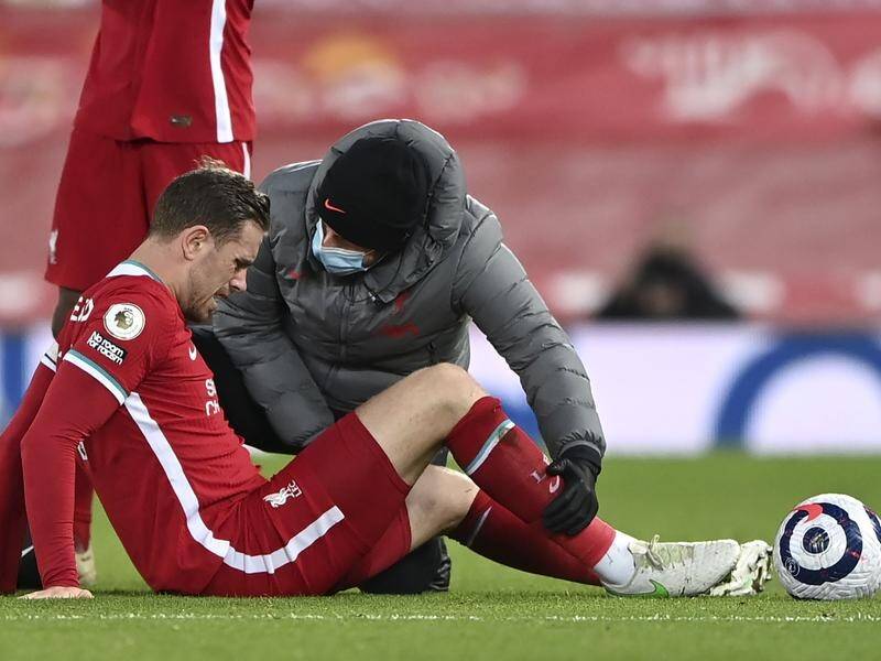 Liverpool's Jordan Henderson is out until April after his injury against Everton last weekend.