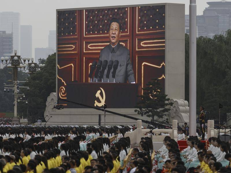 Chinese President Xi Jinping has delivered a televised centenary address from Tiananmen Square.