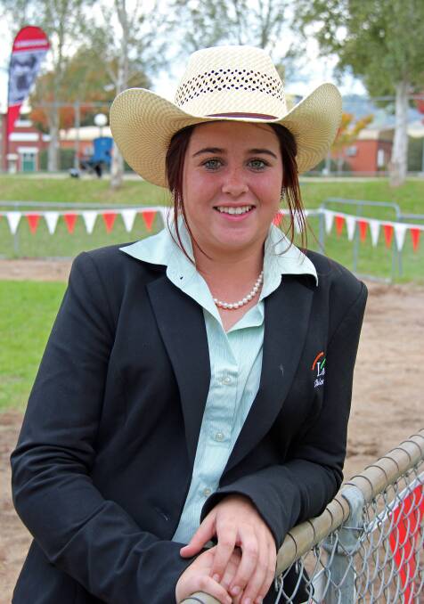 Limousin Youth ambassador Chloe Janic, of  Wagga, stewarding at the 2014 Limousin National Show.