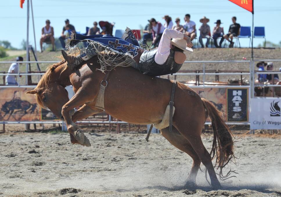 Bareback competitor Matt Turner competes in the Wagga Rodeo in 2012.