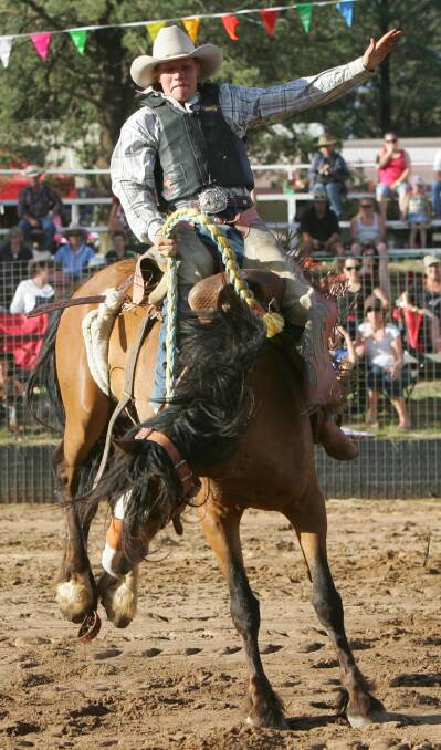 A competitor shows his skill at the Narrandera Rodeo. Pictures: Les Smith
