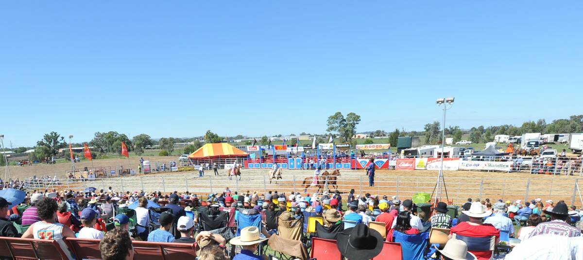 Crowds gather at the 2012 Wagga Rodeo.